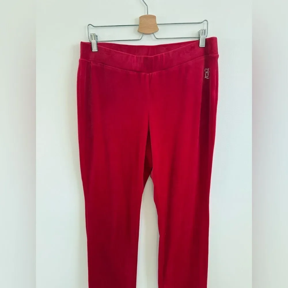 NWOT Juicy Couture Red Velour Pants
